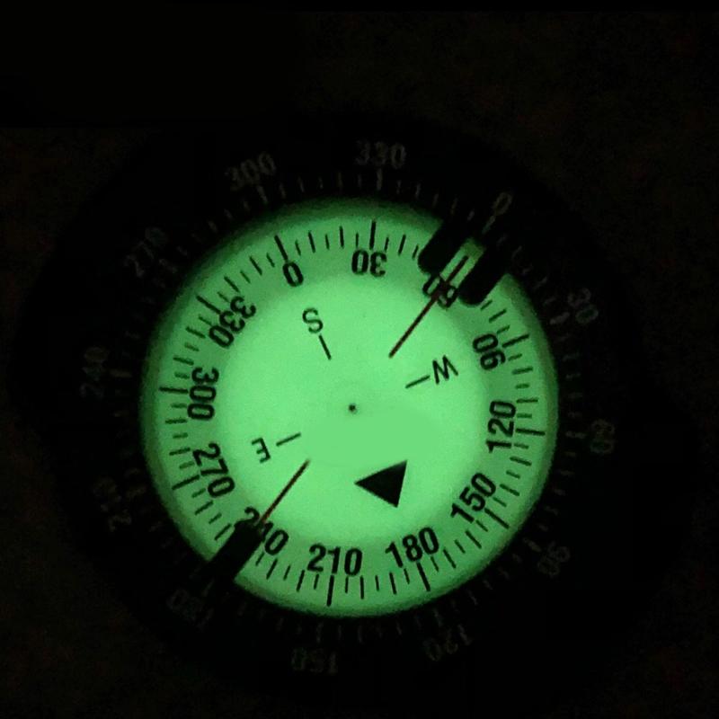 Regulable Pipe Clamp Watertight Compasses Water Sport Swimming Glowing Compasses Underwater Diving Compasses Outdoor