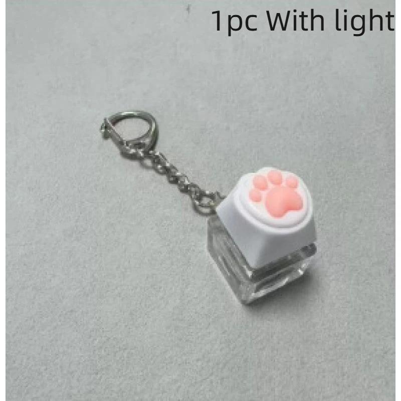 2pcs Cute Cat Claw Keychain Soft Fidget Decompression Toy Portable Key Ring for Backpack Decor Kids Gift
