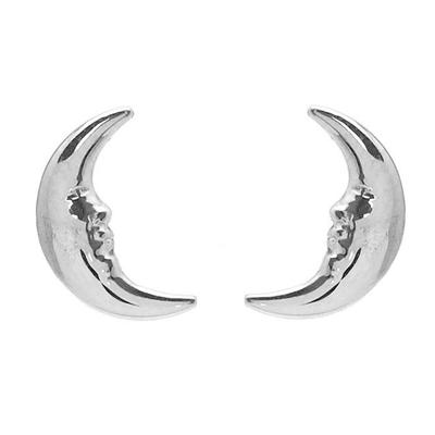 [Q8727] - Silver 'Luna' Steel Designer Earrings - 13x7 Mm