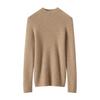 Kangsai Ni Women's Cashmere Slim-Fit Half-High Neck Sweater - 100% Pure Cashmere Knit Base Layer