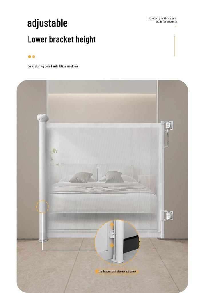 Retractable Pet Gate & Child Safety Rail: No-Drill, Indoor Stair Guard.