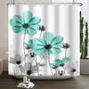 Ink Painting Flower Shower Curtain Elegant Daisy Abstract Floral Bathroom Curtain Creative Simple Waterproof Bath Curtain Decor