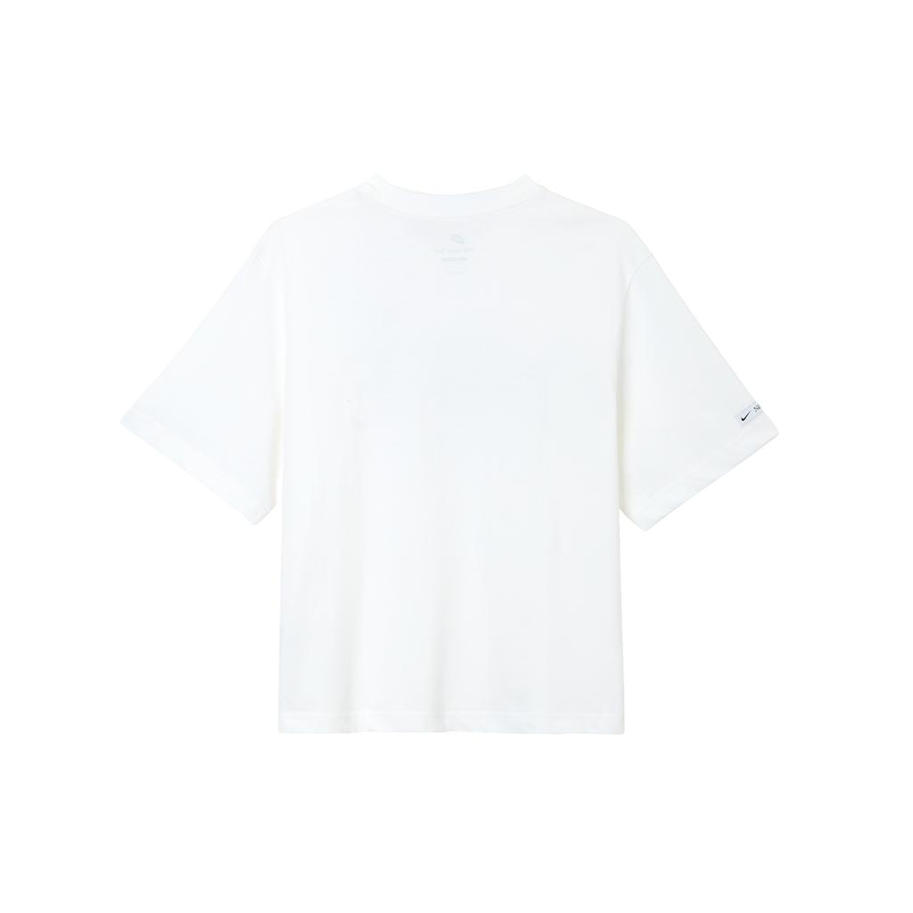 New Nike Drop Shoulder Sleeve T Shirt Women's White FQ6601-100