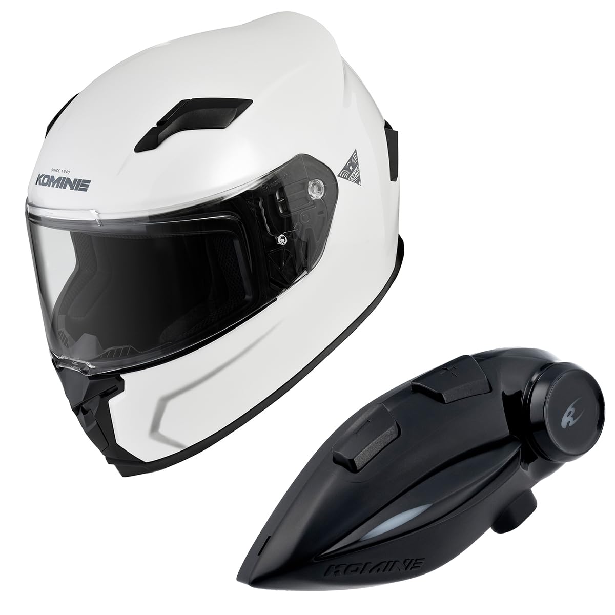 

KOMINE FL Full Face Helmet Motorcycle Intercom Pearl White XL HK-170 + KK-902