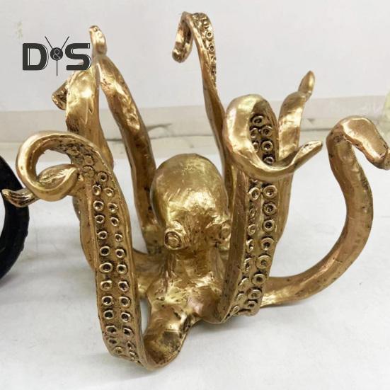 Vintage Octopus Mug Holder Resin Sea Animal Figurine Kitchen Countertop Coffee Cup Organizer Hanger Stand Rack Indoor Outdoor Decoration