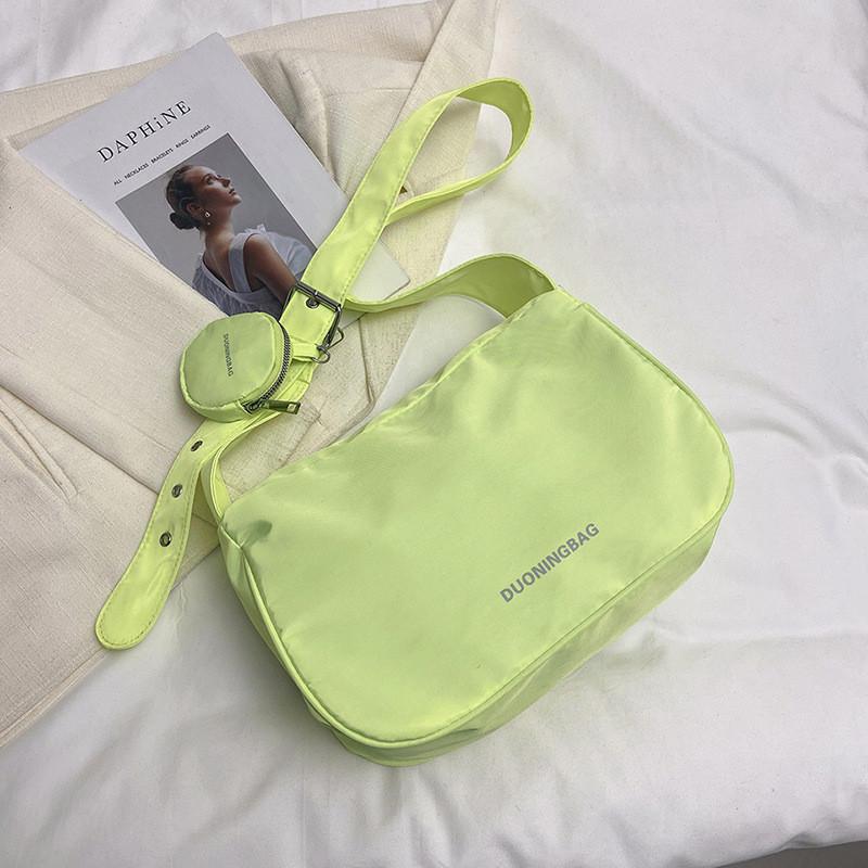 Fashionable Nylon Large Capacity Bag For Women In Black Orange Fuchsia Green For Spring Summer