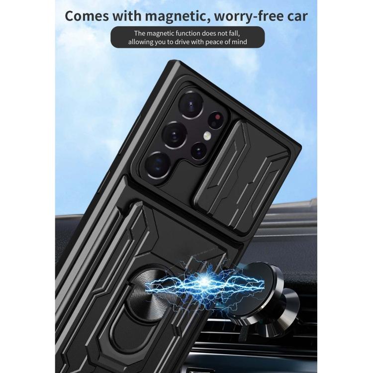 For Samsung Galaxy S22 Ultra 5G Sliding Camshield Card Phone Case