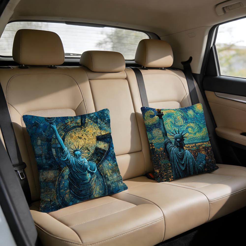 ART GGoddess of LLiberty Cushion Cover Short plush pillowcase for bed sofa carwashable