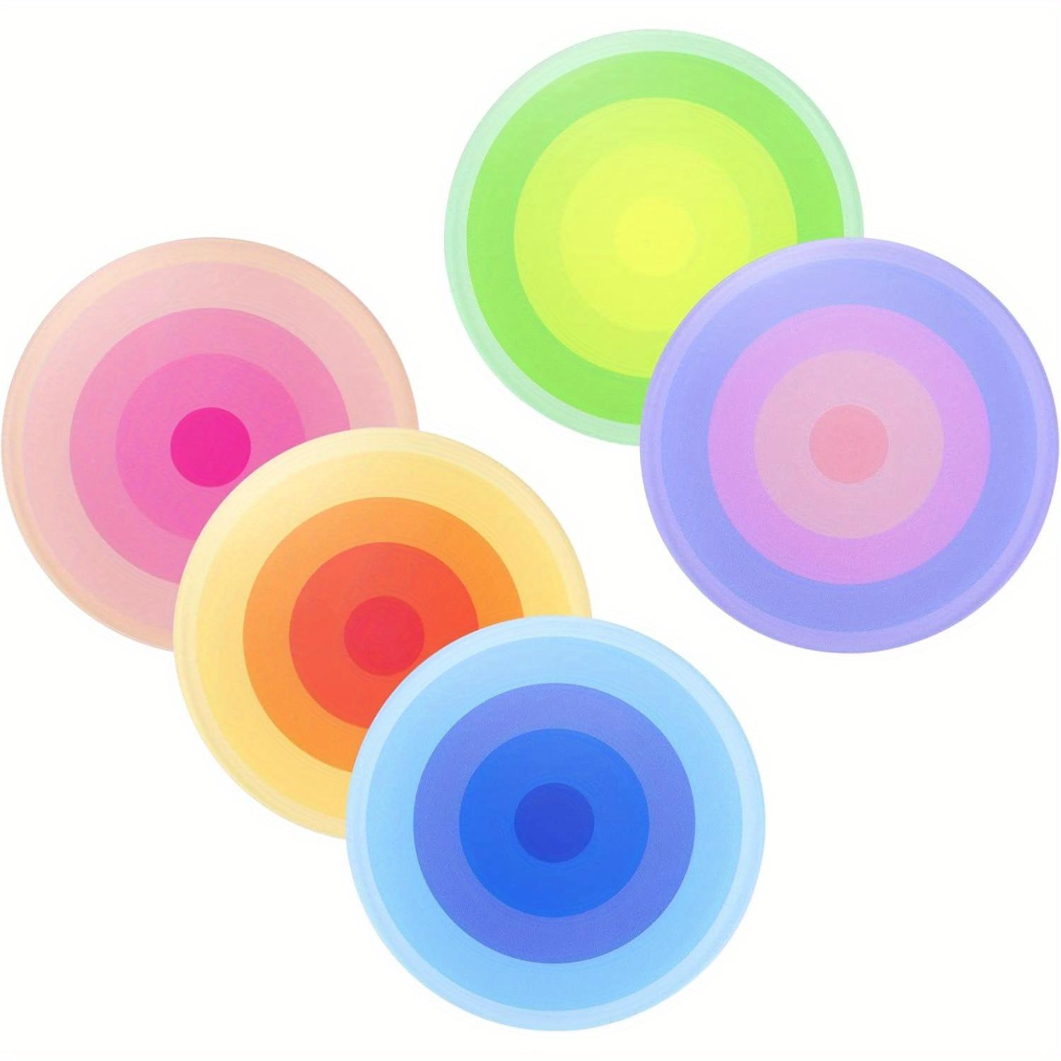 

Colorful Creative Acrylic Coasters Sunset Gradient Pattern Heat Resistant Tabletop Coasters M&Round