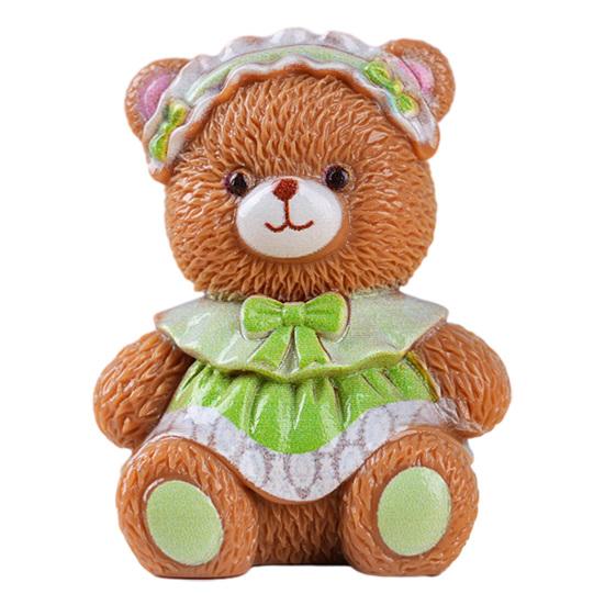 

Mini Cartoon Bear Figurine Tiny Resin Bear Figures with Dress Cute Cake Toppers for DIY Crafts Dollhouse Fairy Garden Micro Landscape Decor B