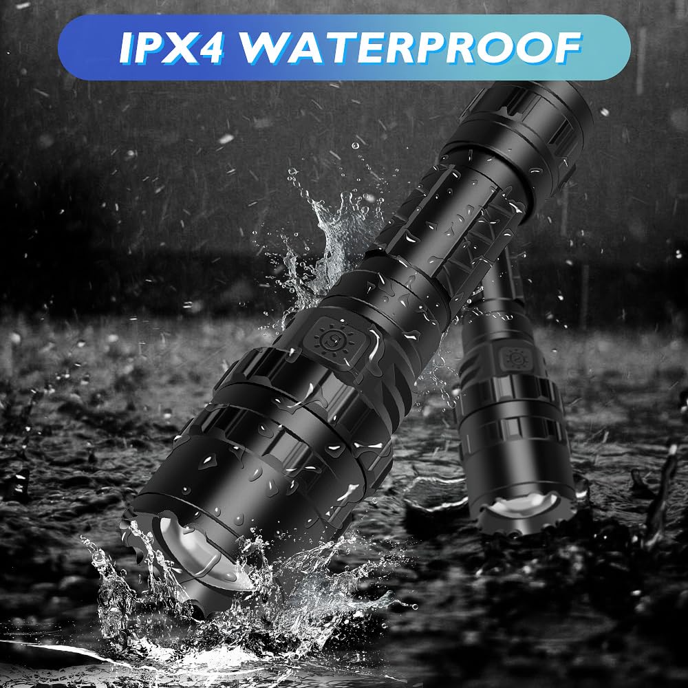 WINDFIRE Green LED USB Tactical Green High Brightness 2200 Handheld Flashlight with Zoom 5 Lighting IPX4 Mint Predator Lamp for and Animal Observation