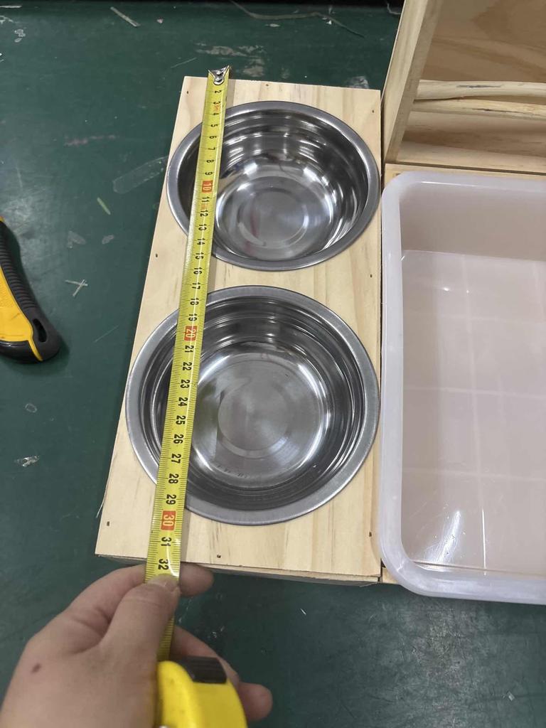 3 in 1 Rabbit Hay Feeder with Litter Box, Wooden Bowls for Guinea Pig Chinchilla