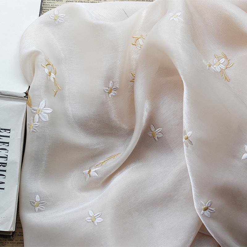 High Quality Woven Polyester Embroidered Chiffon Fabrics