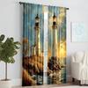 Set Of 2 Versatile Polyester Transparent Curtains Home Decoration Lighthouse Use Bedrooms Living Rooms Curtain Ideal For Sitting Room