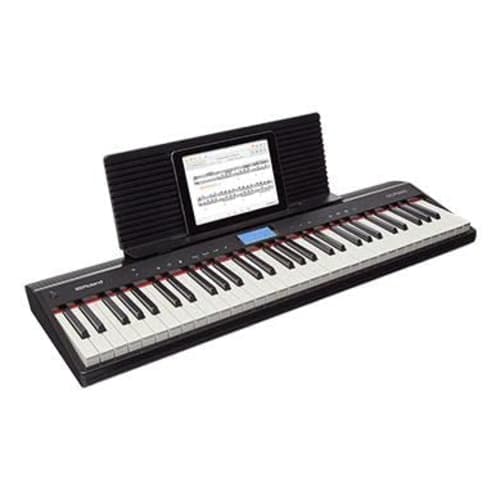 Roland GO:PIANO Entry Keyboard GO-61P Portable Digital Piano, 61 Keys, Bluetooth Compatible, Compact, Headphone Compatible, AC/Battery Powered, Black