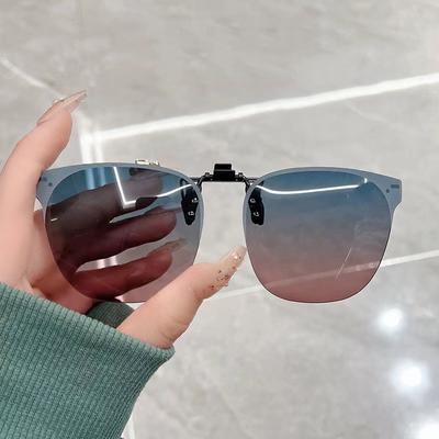 1 Stück Polarisierte Clip-On-Sonnenbrille für Herren und Damen, hochklappbare Clip-On-Sonnenbrille mit Verlaufsgläsern, Autofahrerbrille mit Clip