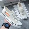 Fashion Men's White Canvas Shoes 2025 Spring Summer Fashion Sewing Casual Flats Lace Up Height Increase Comfortable Non Slip Sneakers