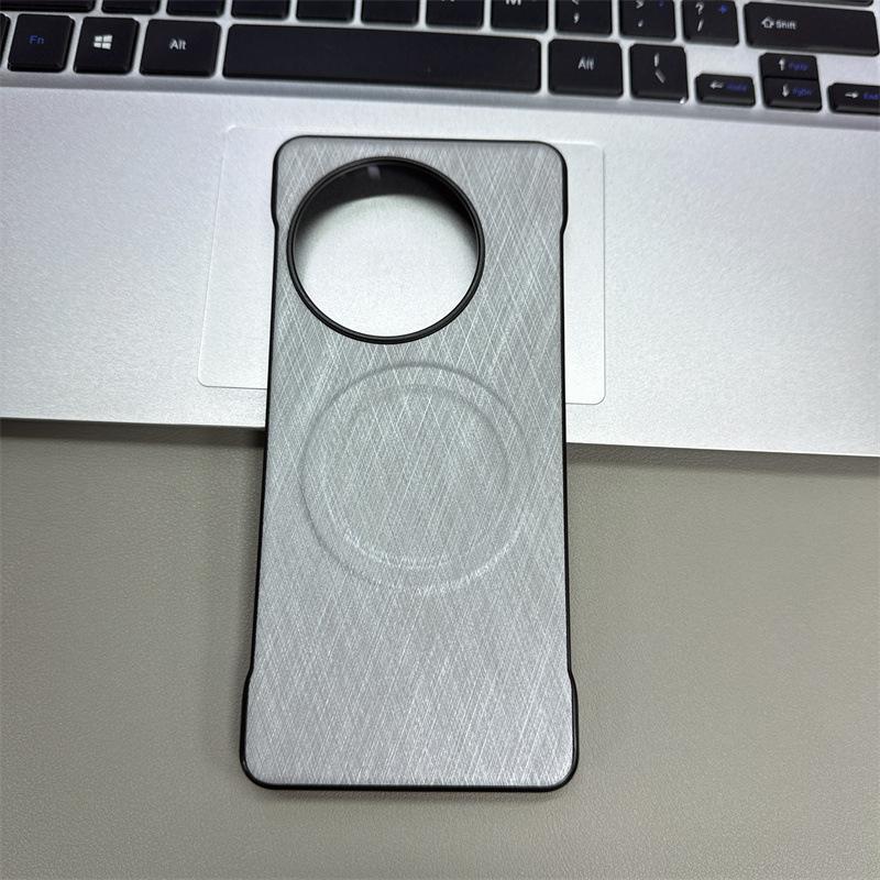 Applicable To OnePlus ACE6 Gold Silk Plain Leather Borderless Mobile Phone Case OnePlus 15 Magnetic Suction 1 + 15R Protective Case