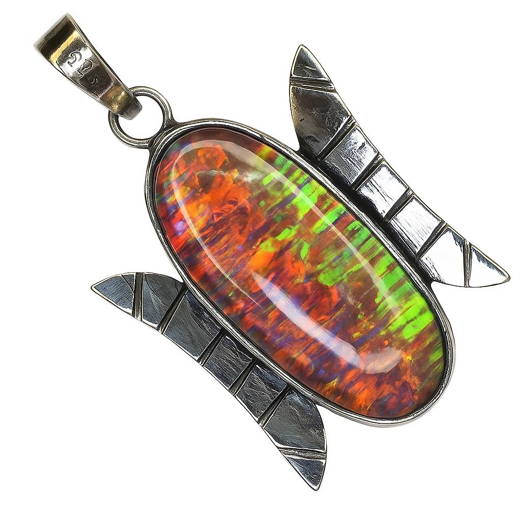 Natural Opal Pendant Flawless Oval 36 ct 925 Sterling Silver Gemstone October Birthday Birthstone