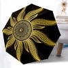 1pc Golden Sun Mandala Automatic Open/Close Umbrella - Portable Collapsible Umbrella with 8-Rib Stability, Fashion Lovers Yy251017172
