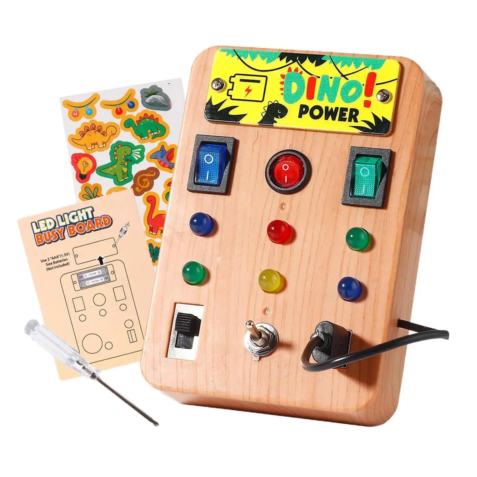 

Non-Toxic Children S Montessori Led Light Busy Board Simulation Switch Power Board Light Button Intelligence Early Education Learning Toys