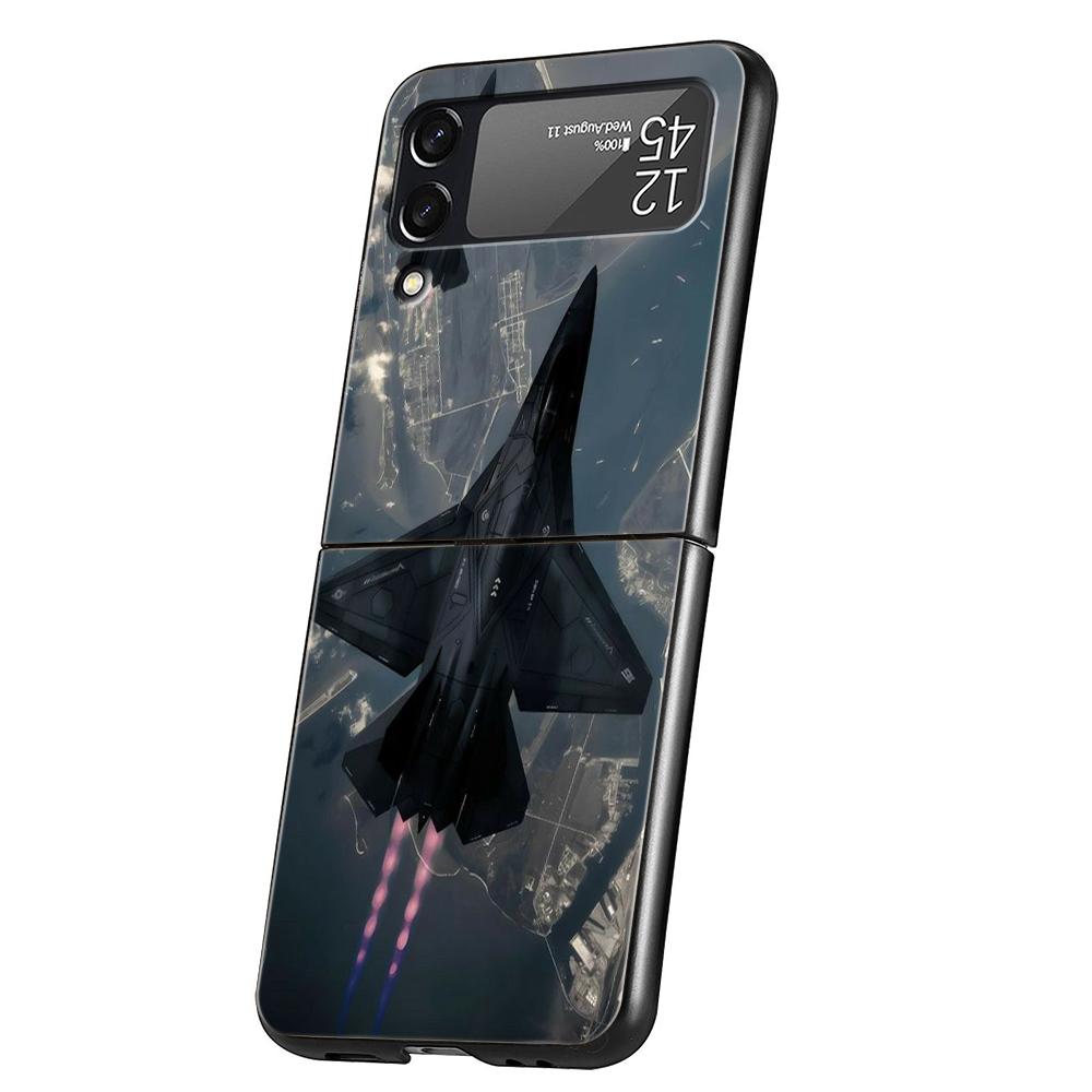 Aircraft Airplane cool Phone Case For Samsung Galaxy Z Flip 3 4 5 6 7 Hard Folding PC For Samsung Z Flip3 Flip4 Flip5 Cover