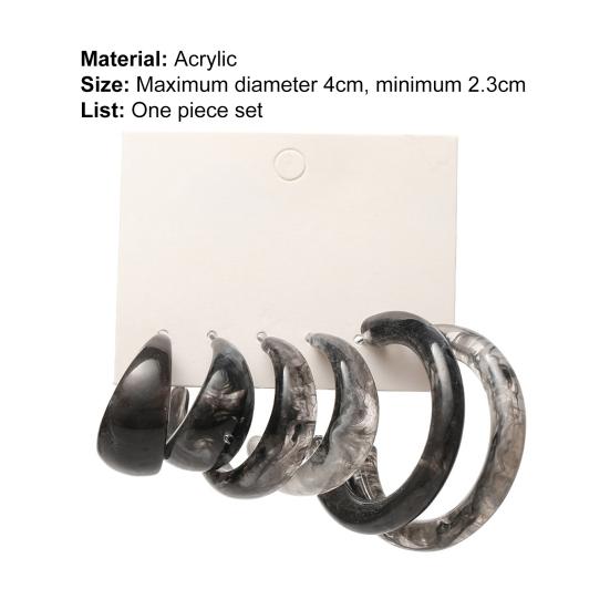 1 Set Hoop Earrings C Shape Simple Acrylic Geometry Dangle Earrings