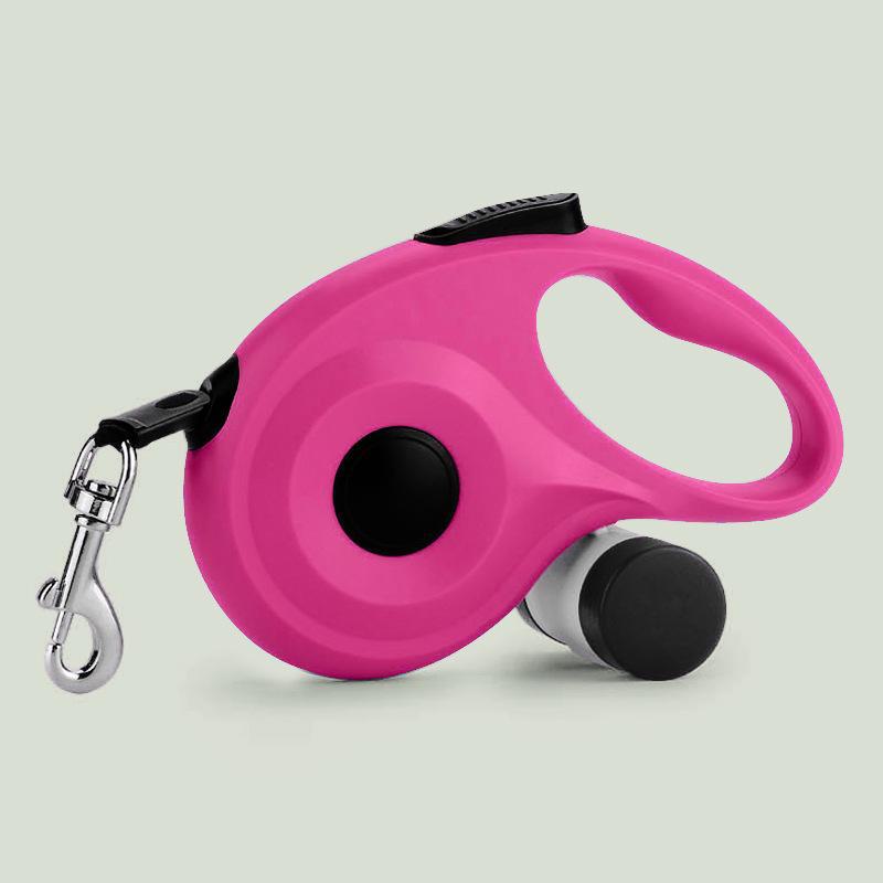 

Автоматически выдвижной поводок для собак мелких и средних пород - веревка и цепь для выгула домашних животных на открытом воздухе 4m + trash box розы красного