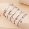 Stainless steel butterfly, crown, heart bracelet, couple bracelet, DIY personalized, smooth curved long bracelet, accessories