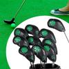 10Pcs PU Leather Golf Iron Club Head Cover Wedges Iron Club Protective Headcover Putter Protector Golf Supplies