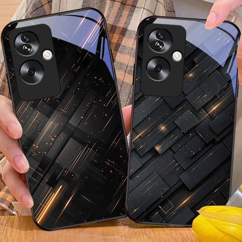 Meteor Zlatý korálek Pro Oppo A79 5G 58 78 74 60 4G Reno 11F Realme GT 6 11 Note 50 10 C55 X2 Tvrzené sklo Černý kryt na telefon