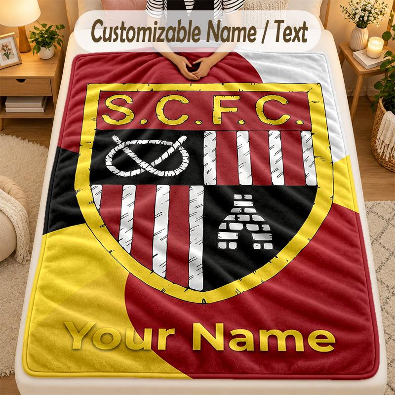Flannel BlanketStoke City FC Custom Name Text Personalized Soft Warm Throw Blanket Home Decor Gift