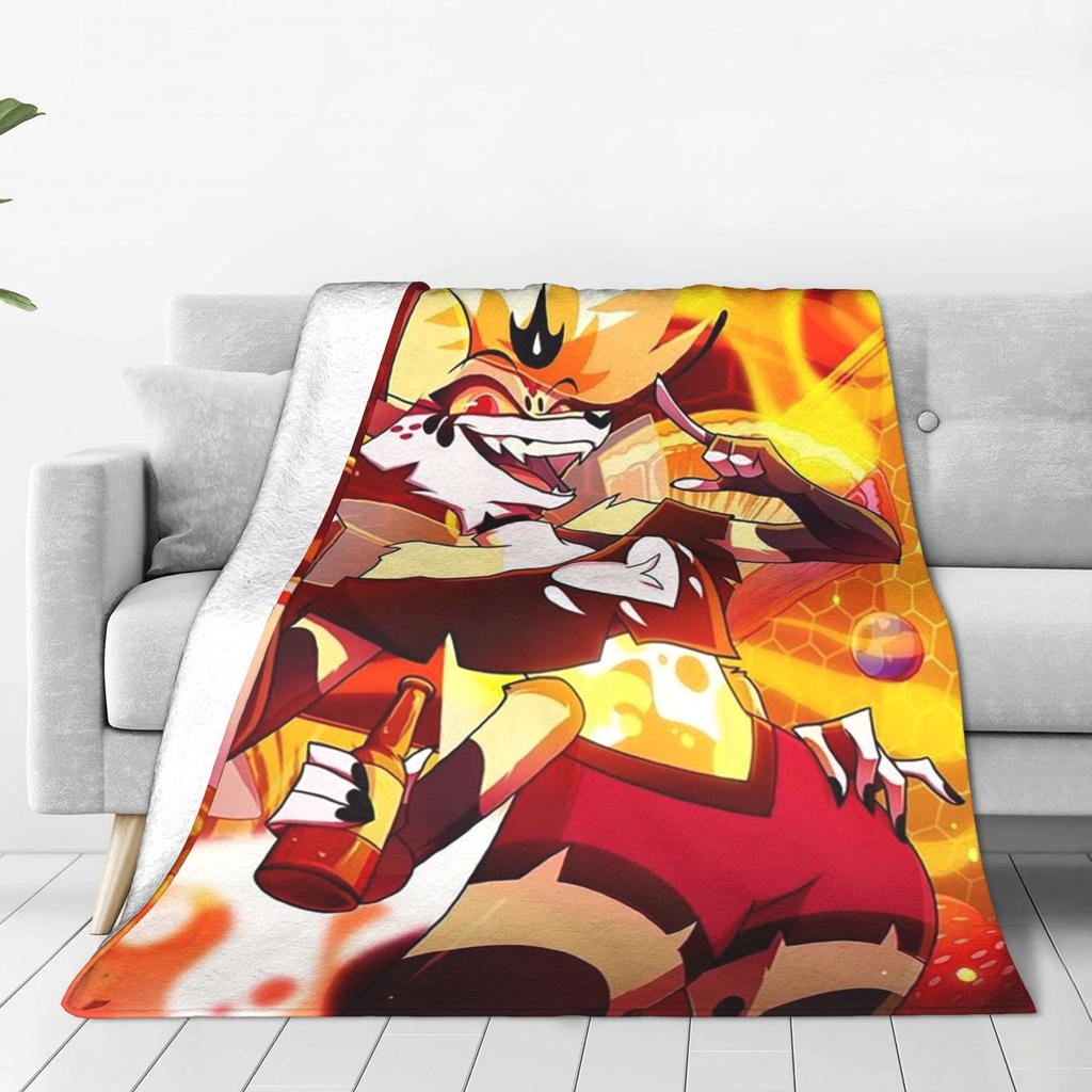 Koc flanelowy Helluva Boss Beelzebub Ciepłe pluszowe koce Miękki narzuta na łóżko Salon Dom Podróż Kanapa