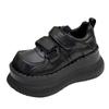 Retro Thick Soled Women's Shoes 2024 Autumn Collection Solid Color Big Head Casual Thick Soled Increased Anti Slip Women's Shoes