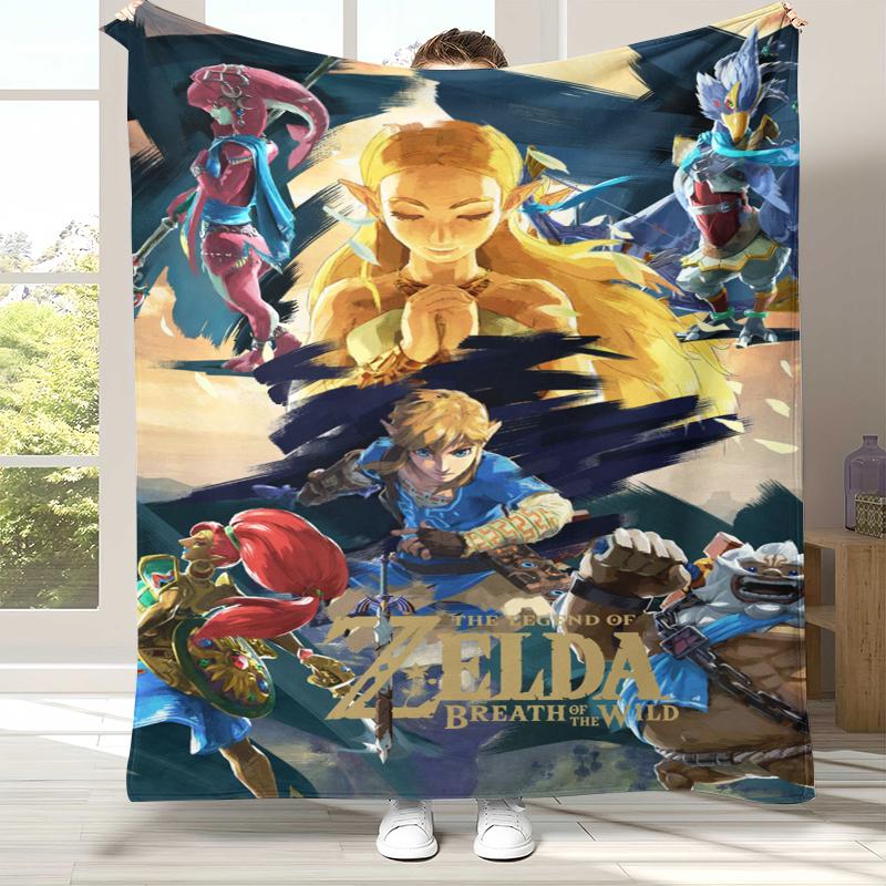 Retro Z-Zelda Cartoon Link Games Flannel Blanket,Ultra Soft Warm Plush Throw for Home Bedroom Bed Sofa Cover Camping Picnic Kid