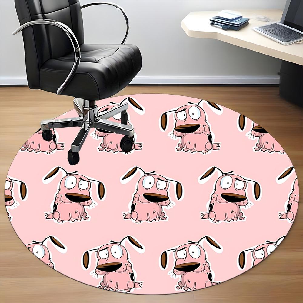 1pc Courage the Cowardly Dog Office Round Area Rug, Under Office Chairs Bedroom Living Room Home Decor a1022223