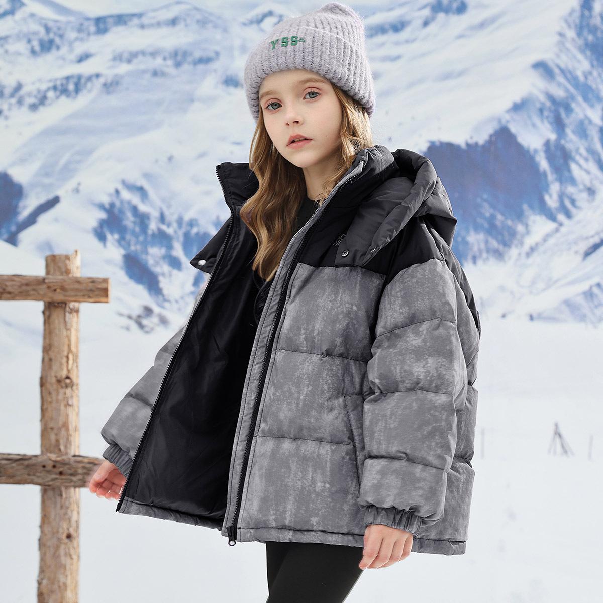 

Детская куртка из хлопка для мальчиков и девочек, утепленная, подходящая по цвету, с капюшоном 150cm