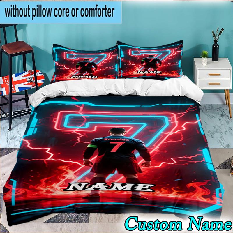 Custom Name 3PCS Powerful Player Seven Heart Bedding Set, Bedding Set Including 1pc Duvet Cover And 2pcs Pillowcases for Bedroom,Dormitory Gift