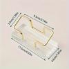 Elegant Acrylic Business Card Holder with Golden Metal Base - Clear PMMA Desktop Display Stand for Invitations