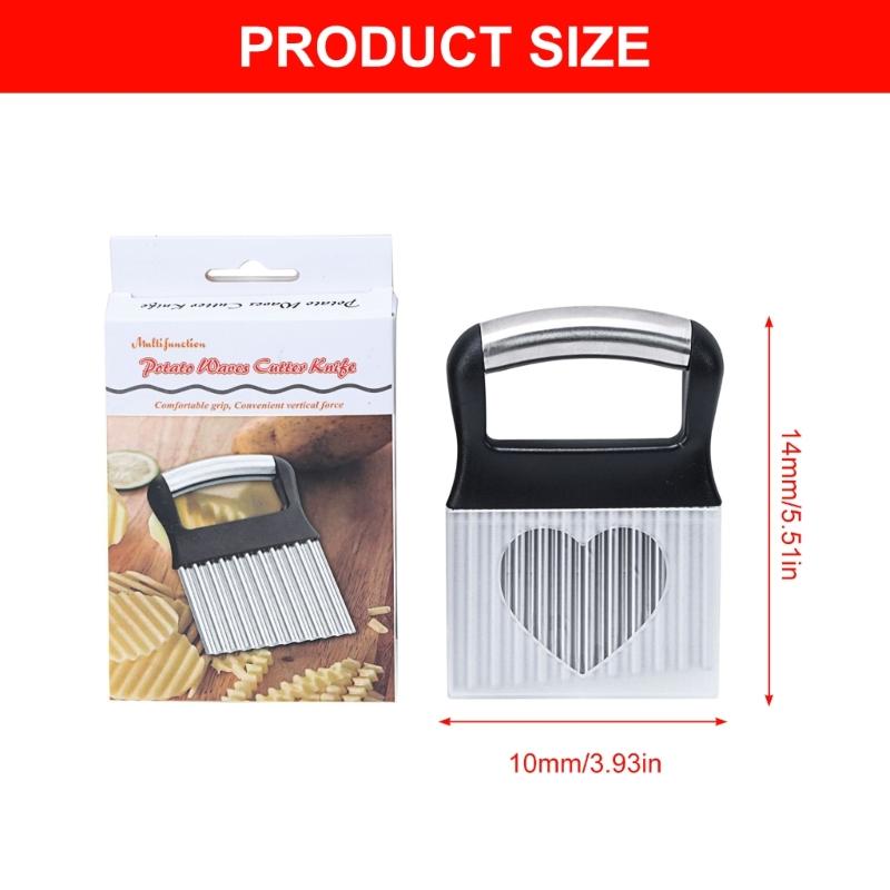 Efficient Wavy Blade Vegetable Slicer Stainless Steel Ergonomic Kitchen Slicing Tool For Potato Carrot Cucumber