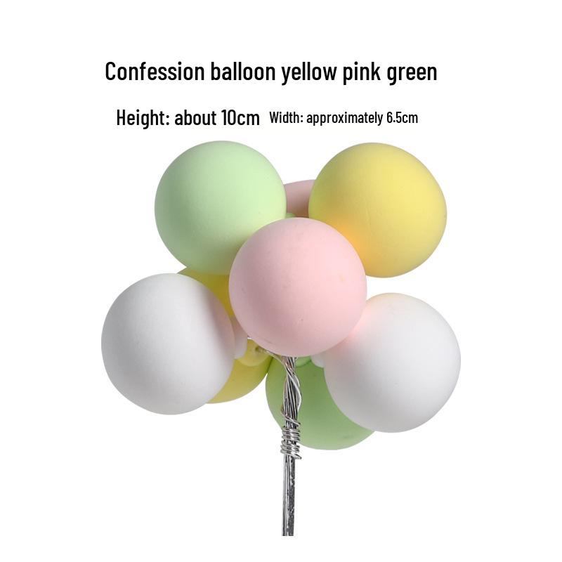 Colorful Retro Balloon Cake Toppers – Round Ball Dessert Decorations