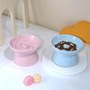 Ceramic Tall Footed Slow Eating To Prevent Choking Pet Bowls, Anti Overturning Oblique Mouth, Neck Protection, Dog Cat Bowl, 1Pc