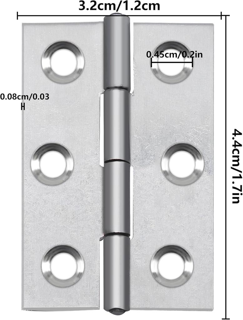 20 2-inch metal hinges with 120 screws suitable for doors and windows gift boxes cabinets and manual DIY.