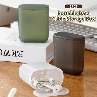 Průhledný úložný box s víkem Prachotěsný datový kabel Organizér na sluchátka Nabíječka Pouzdra pro domácí kancelář