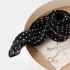53CM Square Pure Silk Square Scarf  Black Polka Dots 100% Mulberry Silk Decorative Hairband Necktie Small Neckerchief for Women