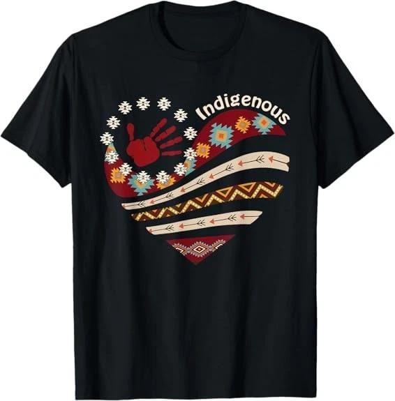 Men s and Women s T-shirts NEW LIMITED Indigenous Native American Blood Red Hand Heart Shape T-Shirt S-3XL XL
