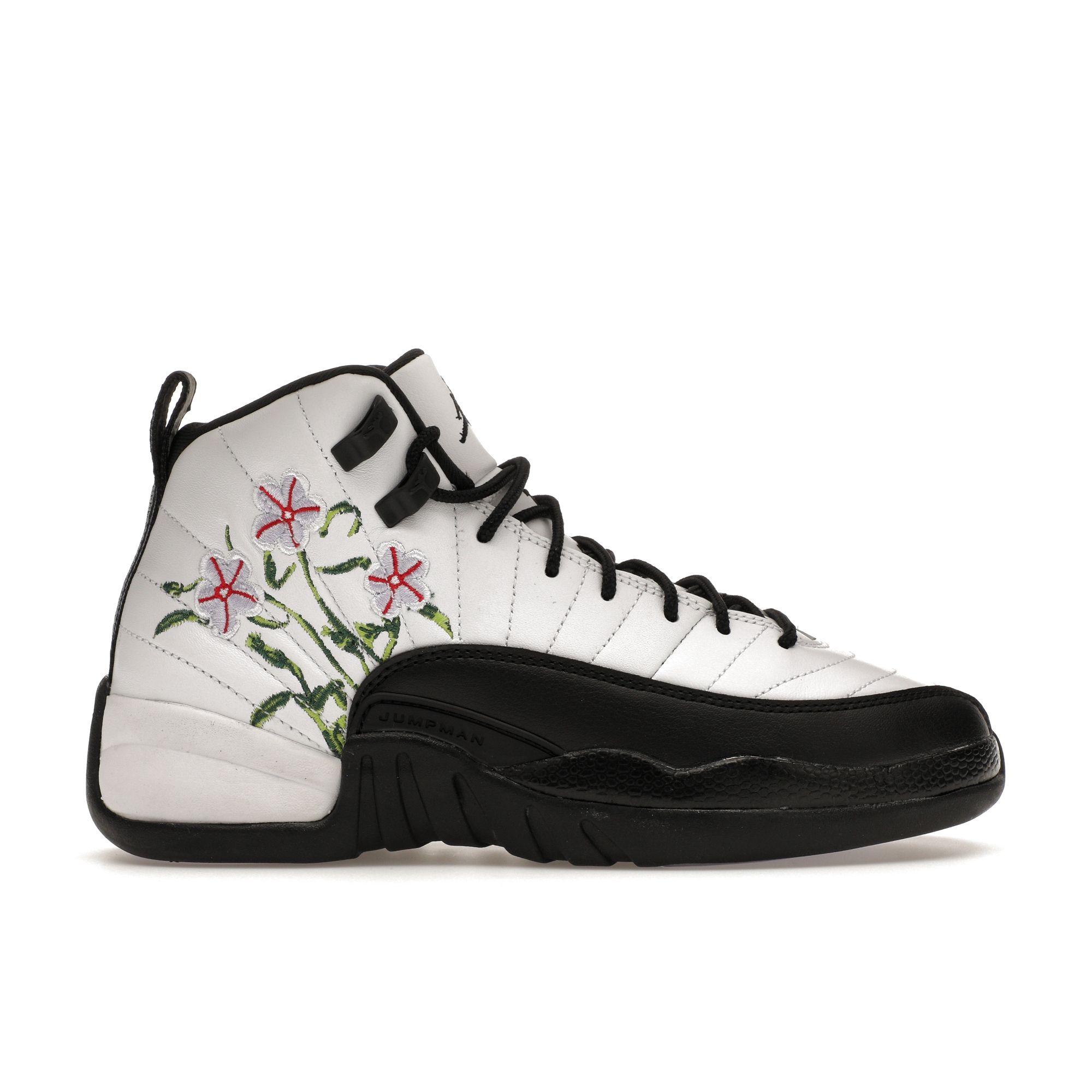 

Air Jordan 12 Retro Floral White Vivid Green Grade School Shoes DR6956-100 36.5
