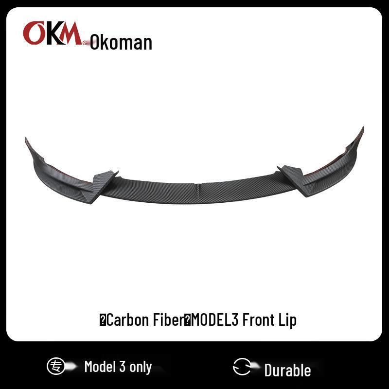 Tesla Model 3 Dark Night Carbon Fiber Front Lip Spoiler Kit