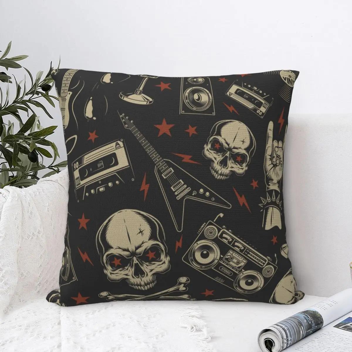 

Наволочка с изображением черепа, тяжелый металл 1960-х годов, панк-рок, музыка, рюкзак, чехлы для дивана, декор для дивана в стиле кавайи своими руками 30x30cm