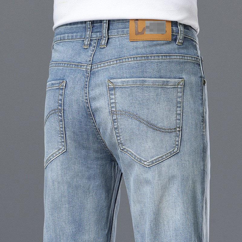 Ledex Jeans Men s Spring Elastic Straight Slim Fit Loose Business Casual Denim Pants Tide 28